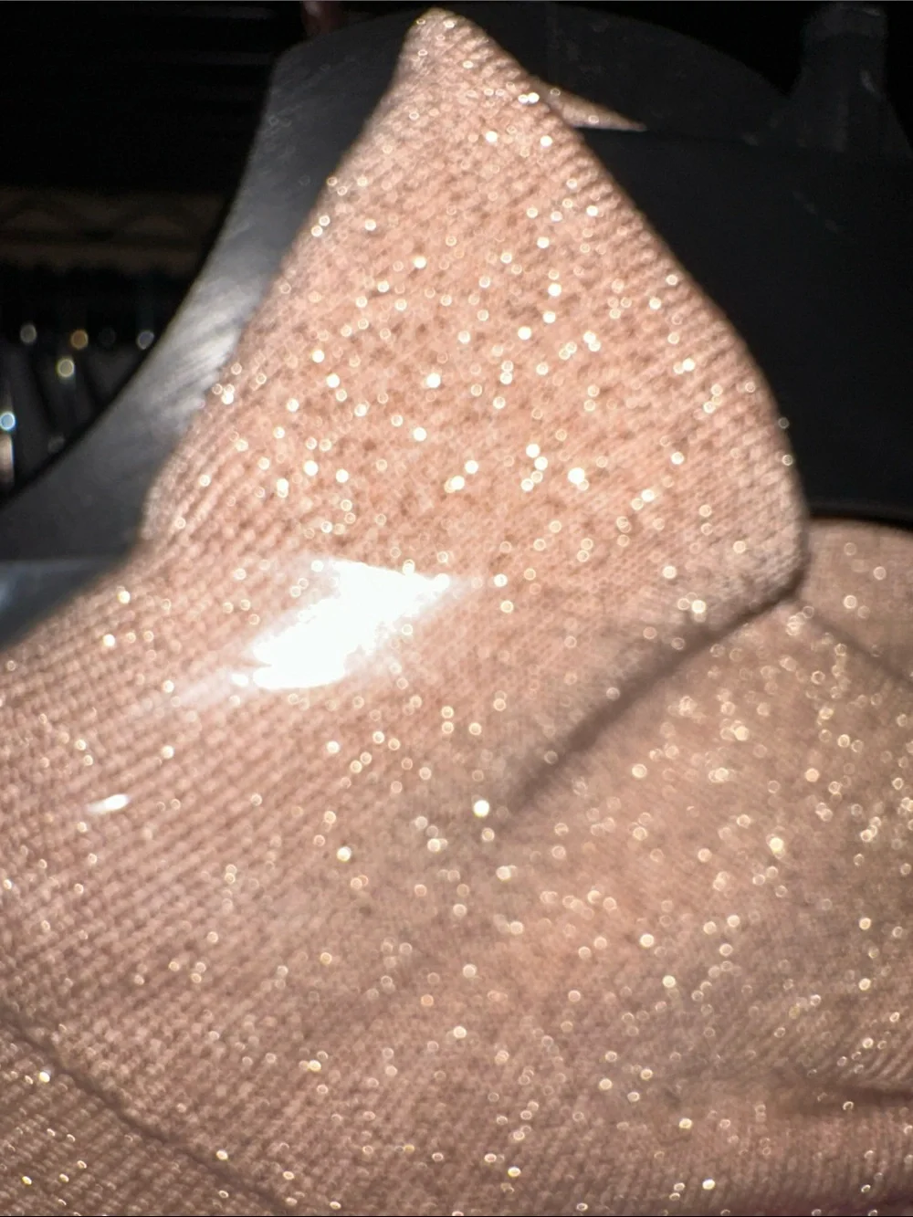 kate spade: Metallic Ribbed Turtleneck Sweater in Soft Rose
